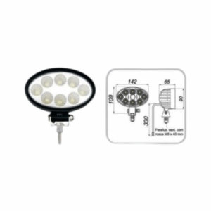 011 04 165 - Farol trabalho oval C/8 leds 3.200LM