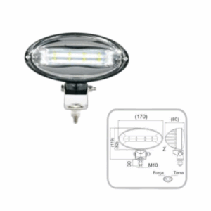 011 04 882 - Farol difuso de 3k, 600k, 1900 lúmens, carcaça de alúminio, atende 12v e 24v, John Deere - RE53609