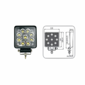 011 04 981 Farol quadrado C/ 9 leds 1.800LM